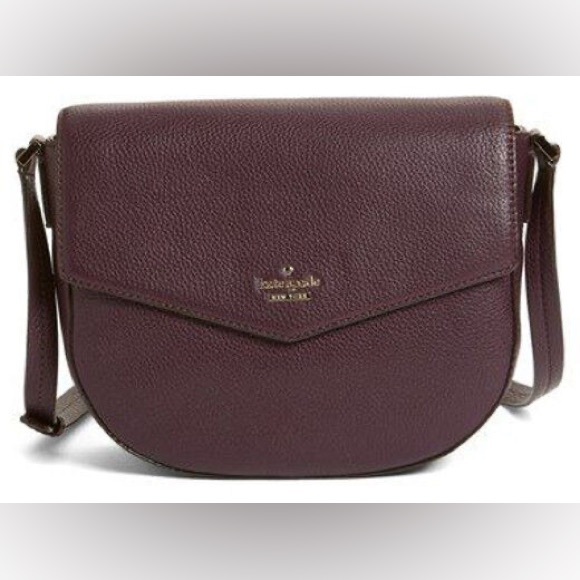 Kate Spade Spencer Court Lavinia Mahogany Leather Crossbody Bag - Picture 2 of 6